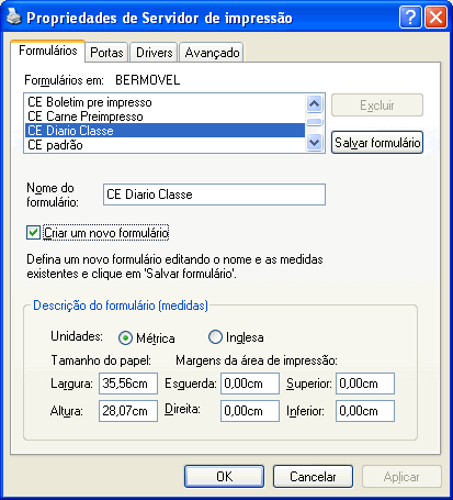 Criação do papel personalizado