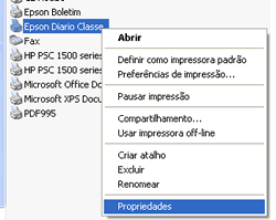 Propriedades da impressora